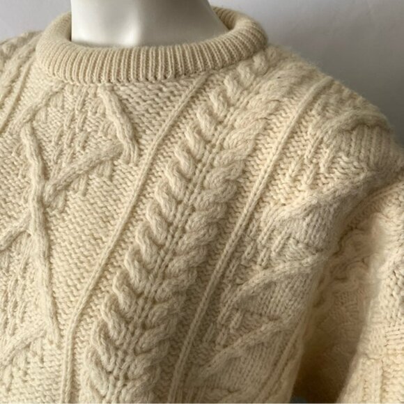 v i n t a g e :: Irish Wool Aran Fisherman Cable Knit Sweater - Picture 2 of 9